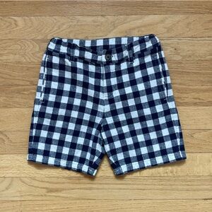 JANIE & JACK EUC Preppy Navy Gingham Adjustable Waist Shorts